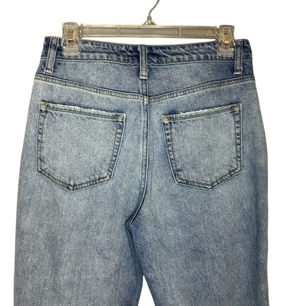 Flying Monkey Distressed Crop Jeans Size 27 Raw Hem Light Wash Denim - Picture 4 of 11